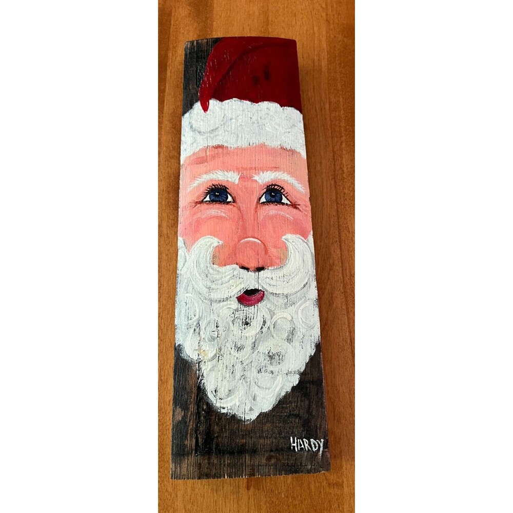 Bourbon Barrel Stave Art Painted by Hardy Santa Claus Holiday Christmas 14x4"